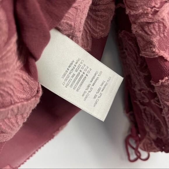 ARITZIA Wilfred Lourdes Mauve Pink Boho Victorian Floral Appliqué Swing Blouse - Picture 12 of 16
